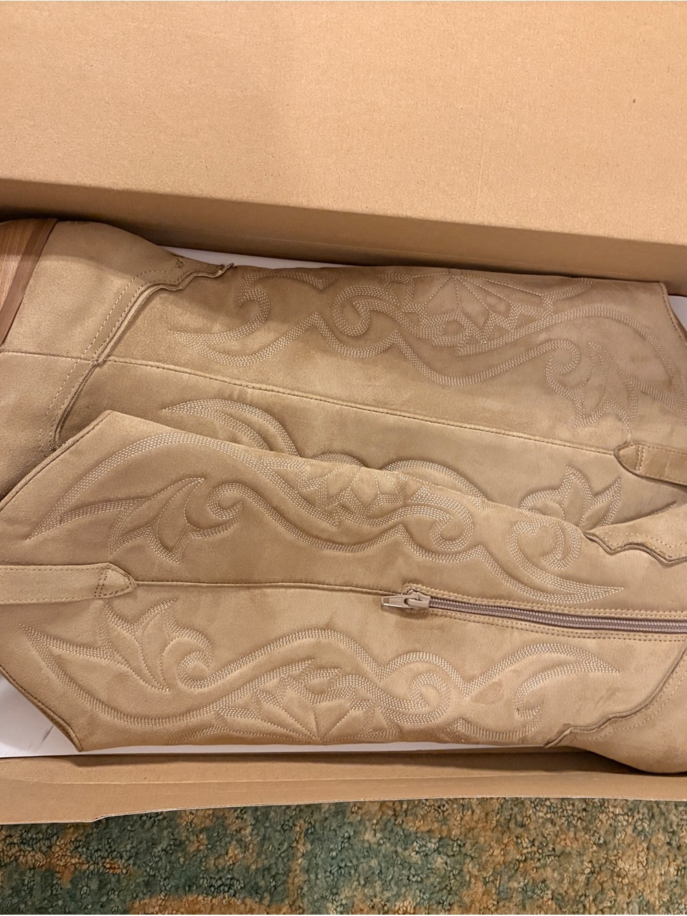 kenzie Tan Cowboy Boot with Embroidered Shaft